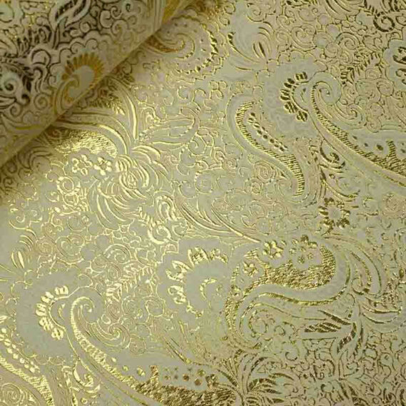 Brocado Jacquard Cachemir Amarelo/Ouro