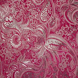 Brocado Jacquard Cachemir Rosa/Prata