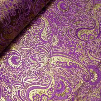 Brocado Jacquard Cachemir Roxo/Ouro