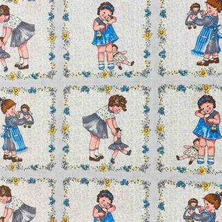 Tecido Estampado Painel Girl Azul