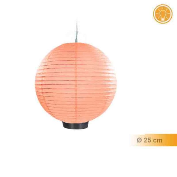 Balão Papel c luz 25cm Laranja