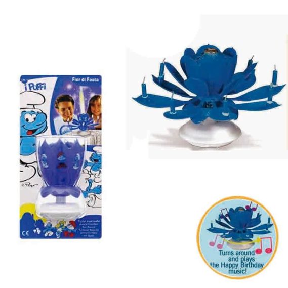 Flor Velas Musical Smurfs