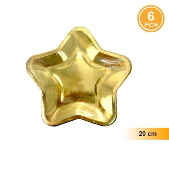 Pratos Estrela 20 cm 6 uni