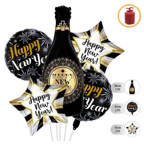 Balões Happy New Year 5 pcs