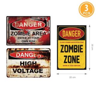 Sinais Autocolantes Zombie 3 pcs