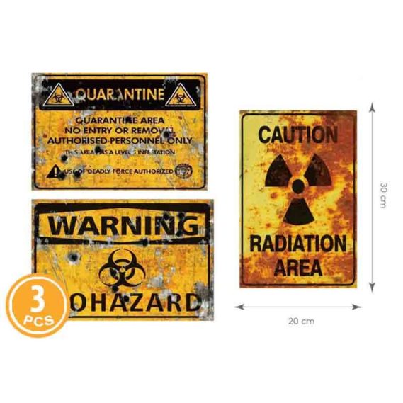 Sinais Autocolantes Nuclear 3 pcs