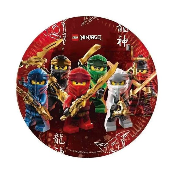 8 Pratos 23cm Lego Ninjago