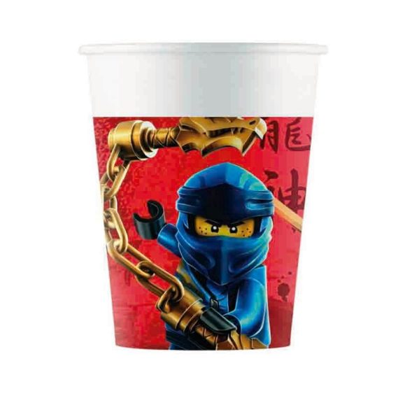 8 Copos Papel 200ml Lego Ninjago