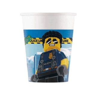 8 Copos Papel 200ml Lego City