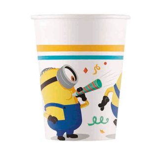 8 Copos Papel 200ml Minions