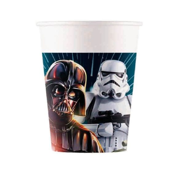 8 Copos Papel 200ml Star Wars Galaxy