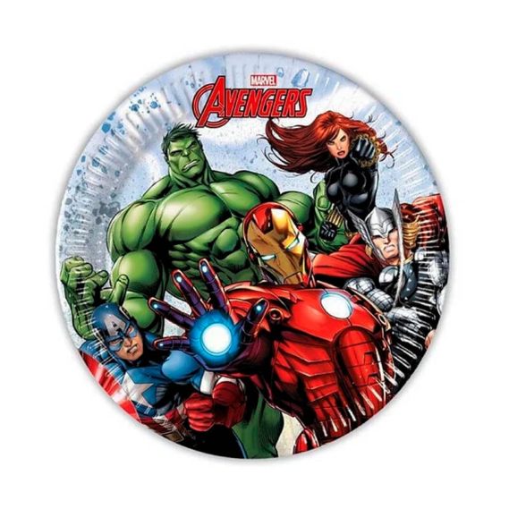 8 Pratos Avengers Stones 20 cm