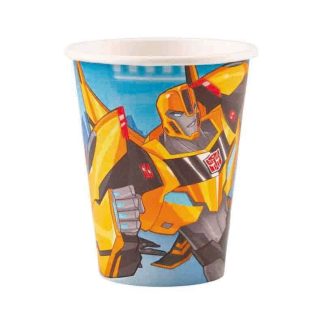 8 Copos Papel 266ml Transformers