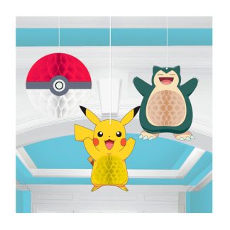 3 Decorações Favo Mel Pokemon