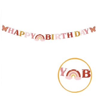 Banner Happy Birthday Boho 3m