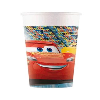 8 Copos Papel 200ml Cars 3